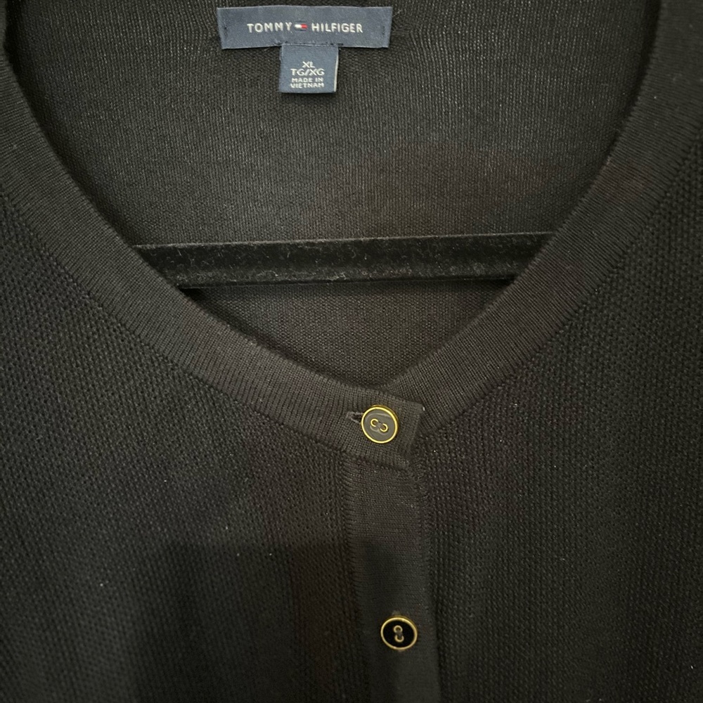 Tommy Hilfiger Black Knit Cardigan with Gold Buttons